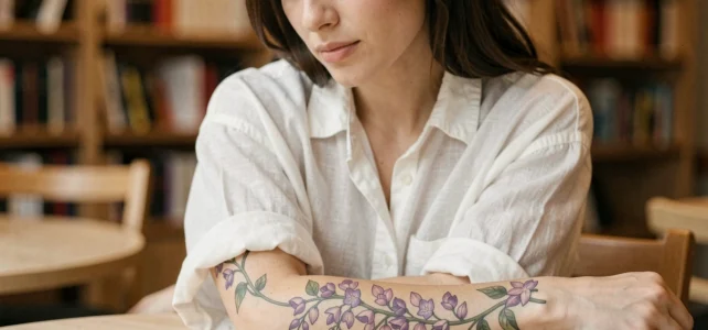 Tatouage lilas : symbole de féminité et sens cachés à découvrir Tatouage lilas : symbole de féminité et sens cachés à découvrir